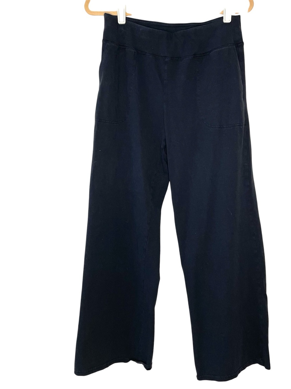 Pact Pants Wide Leg Organic Cotton Pull On High Waist Black Size Large